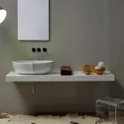 Blat de design din blat de ceramica alba realizat in Italia Oscar Viadurini