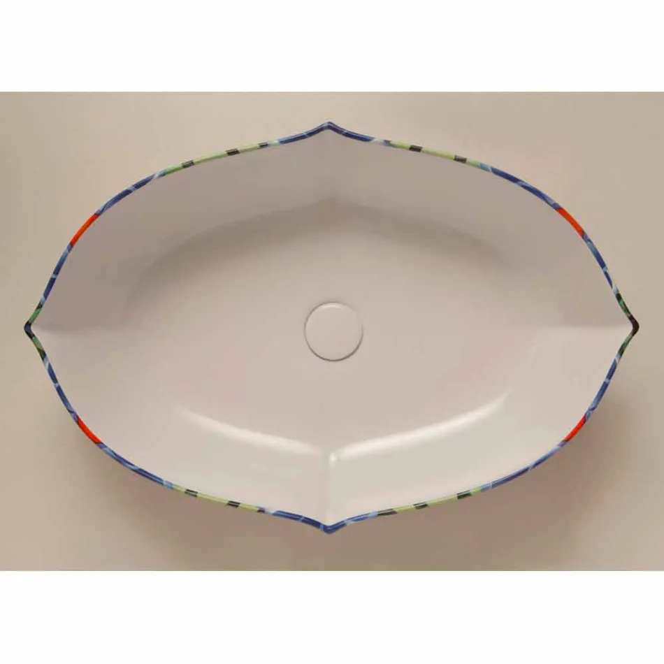 Design chiuvetă ceramică de blat, realizată în Italia Oscar Viadurini