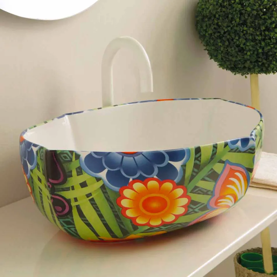 Design chiuvete ceramice de blat, realizate în Italia Oscar Viadurini