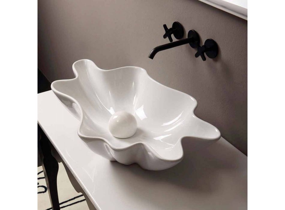Blat de spălare din ceramică modernă realizat în Italia Rayan Viadurini