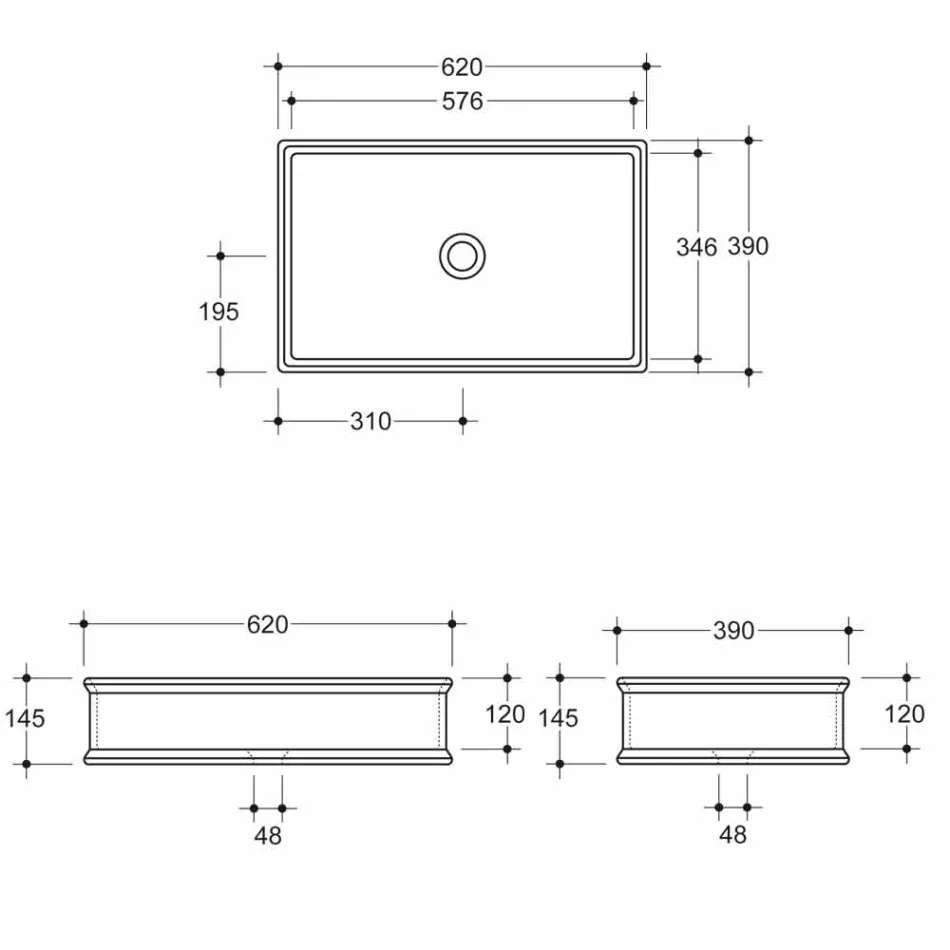 Concept de proiectare chiuveta de blat ceramica de design din Italia Debora Viadurini