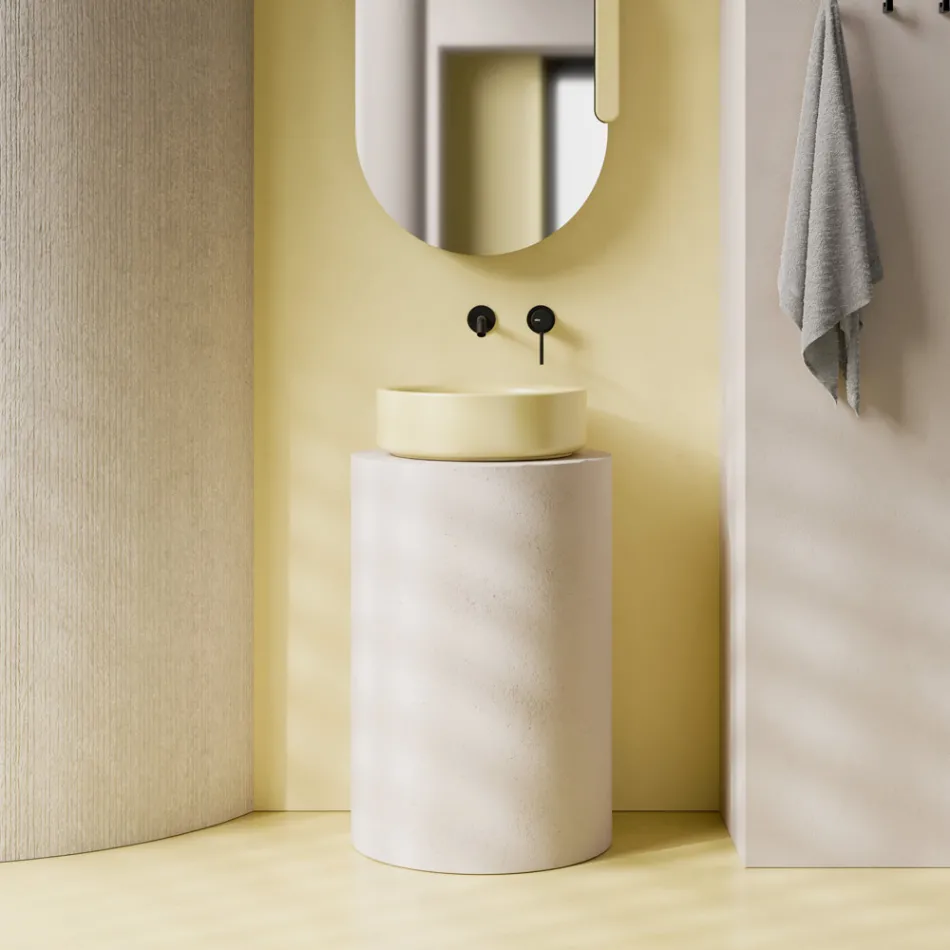 Lavoar ceramic de blat cu diametrul de 42 cm, fabricat în Italia - Fetiță Viadurini