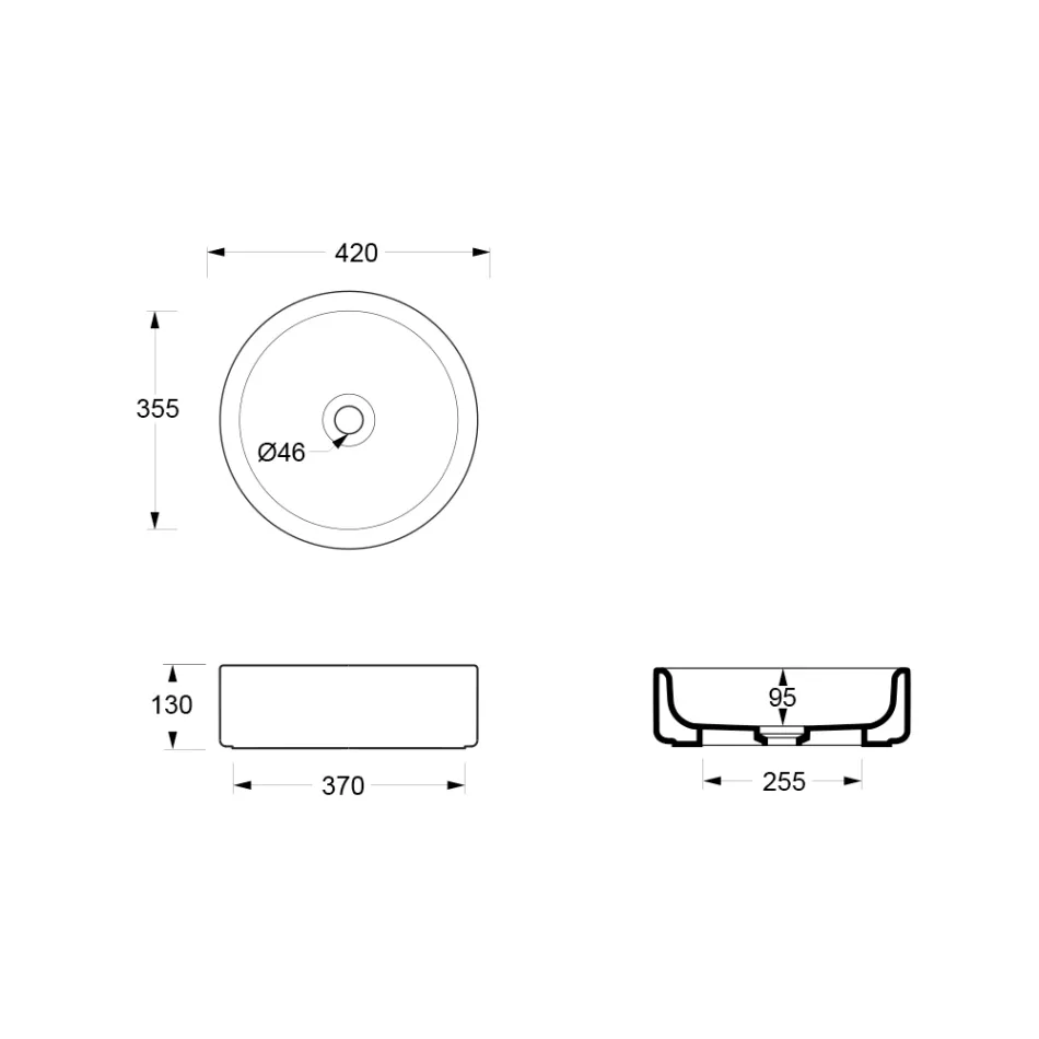 Lavoar ceramic de blat cu diametrul de 42 cm, fabricat în Italia - Fetiță Viadurini