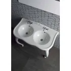 Consolă dublă sau lavoar montat pe perete în ceramica modernă Avise Viadurini