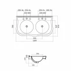 Consolă dublă sau lavoar montat pe perete în ceramica modernă Avise Viadurini