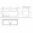 Chiuvetă dublă cu dulap de podea Design modern în laminat - Pompei Viadurini