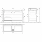 Chiuvetă dublă cu dulap de podea Design modern în laminat - Pompei Viadurini