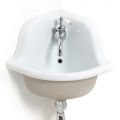 Lavoar suspendat de perete unghiular din ceramică colorată vintage de 42 cm - Angelino