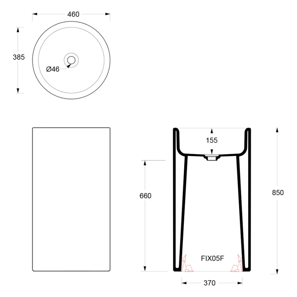 Lavoar de blat independent din ceramică, fabricat în Italia - Ragazza Viadurini