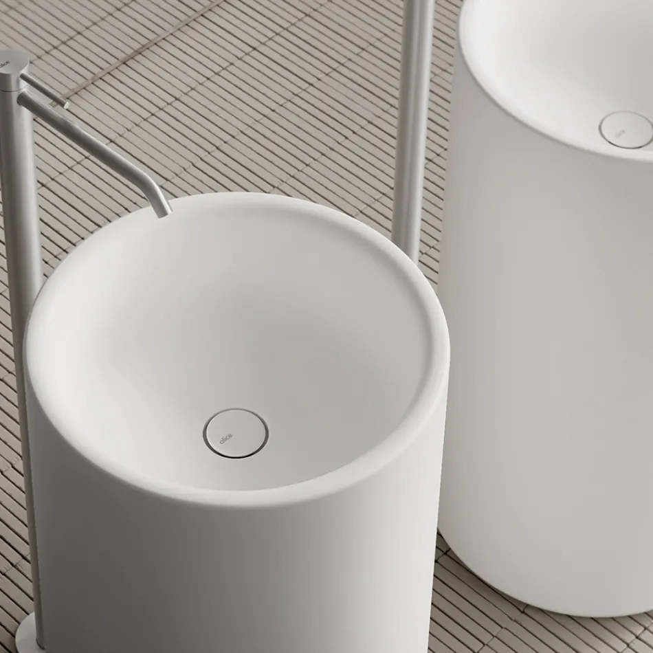 Lavoar de blat independent din ceramică, fabricat în Italia - Ragazza Viadurini