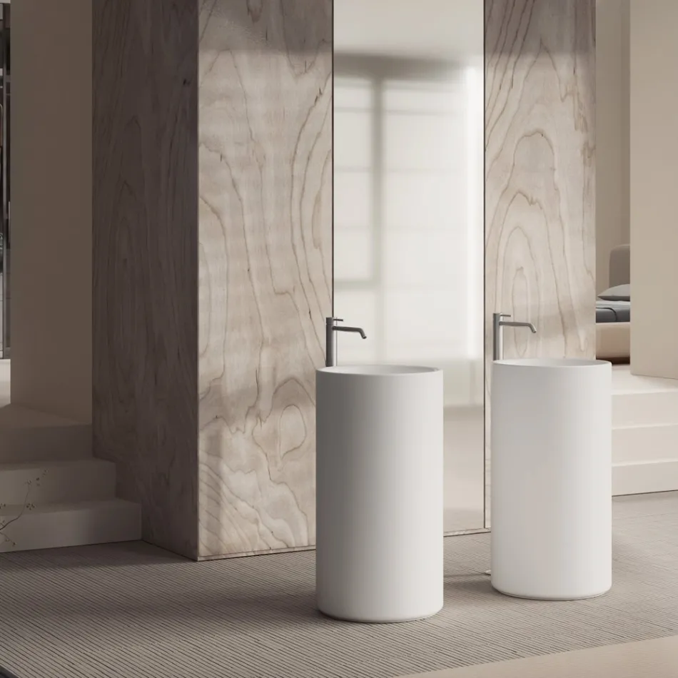 Lavoar de blat independent din ceramică, fabricat în Italia - Ragazza Viadurini