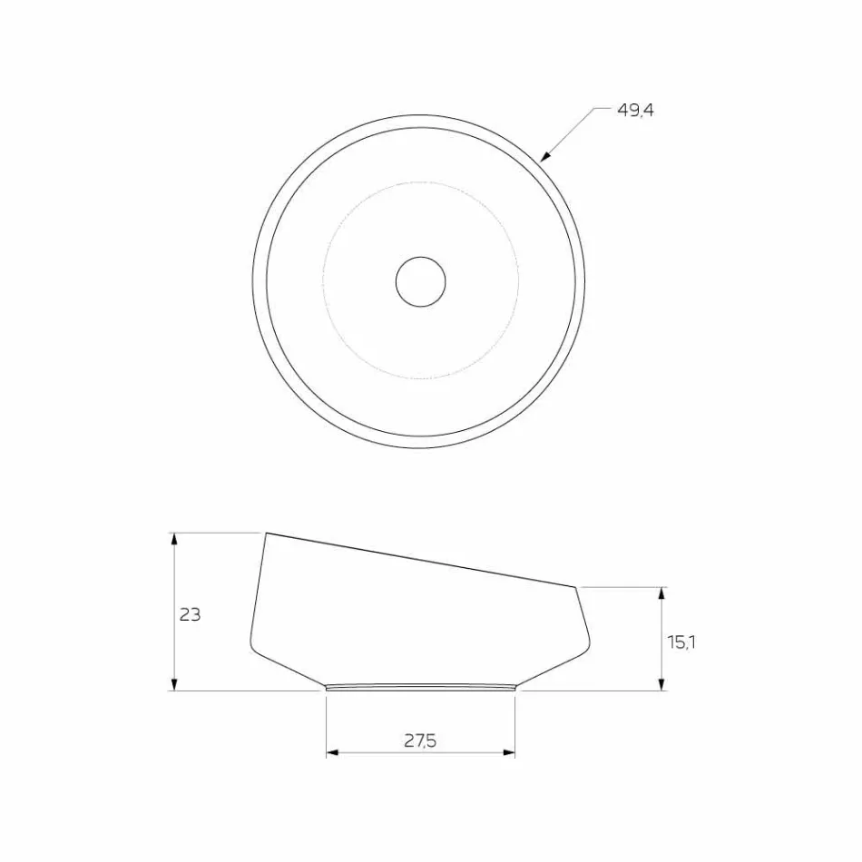 Lavabilă la înălțime la suprafață solidă din Italia, Dongo Viadurini