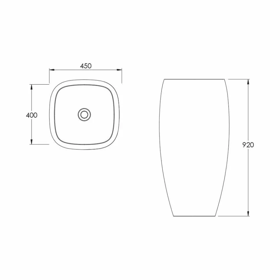 Gais chiuveta ceramică de design modern, fabricată în Italia Viadurini