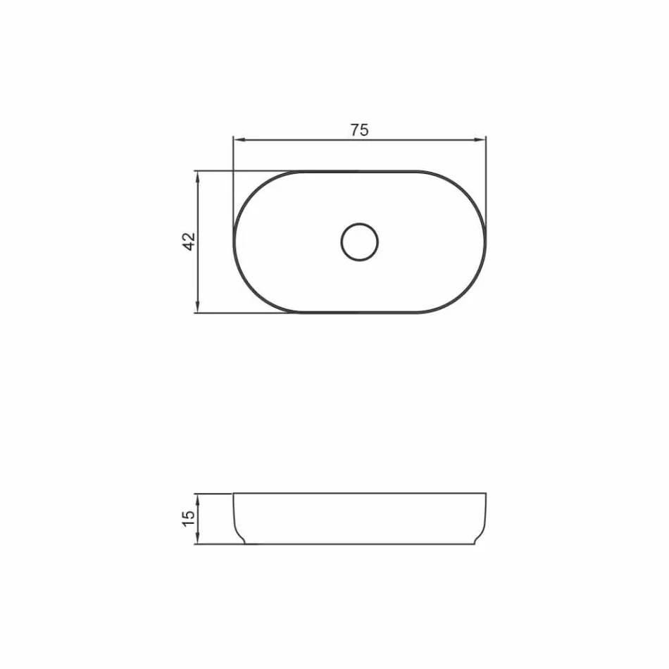 Oval chiuveta de baie de design independent, realizată în Italia Dalmine Big Viadurini