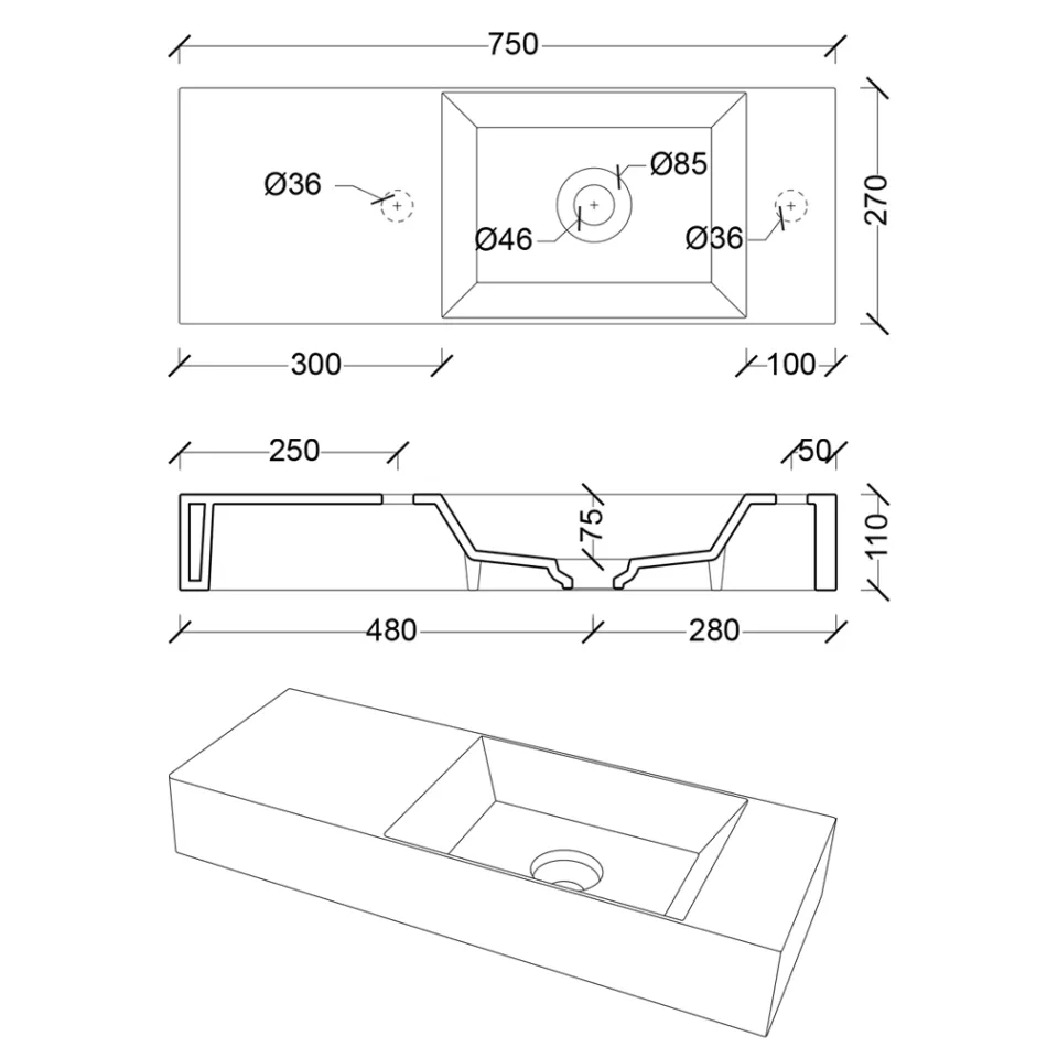 Design modern Made in Italy Lavoar ceramic alb sau colorat - Act Viadurini