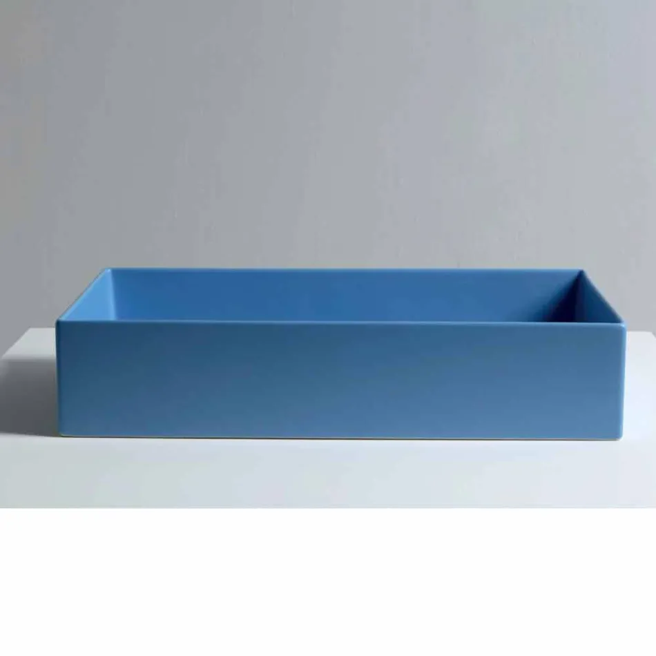 chiuveta ceramice moderne de sprijin de design Sun 60x37, realizate în Italia Viadurini