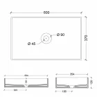 chiuveta ceramice moderne de sprijin de design Sun 60x37, realizate în Italia Viadurini