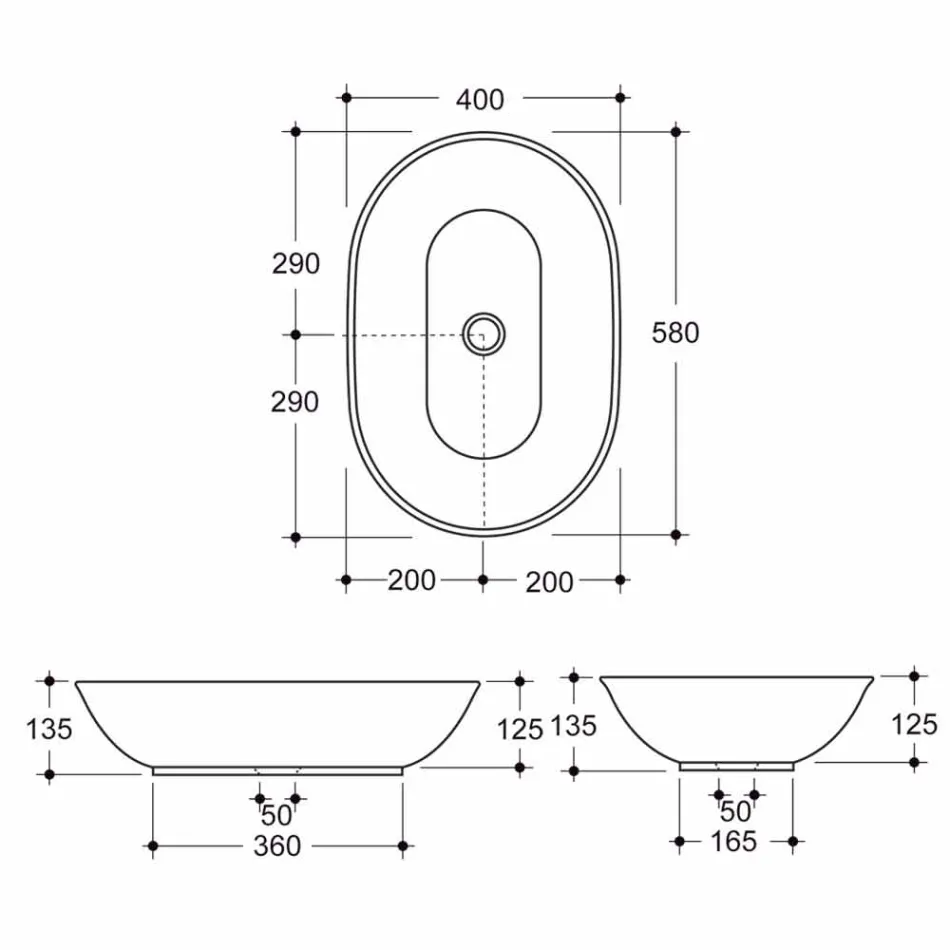Blat de spălare ceramică modernă din Italia Viadurini