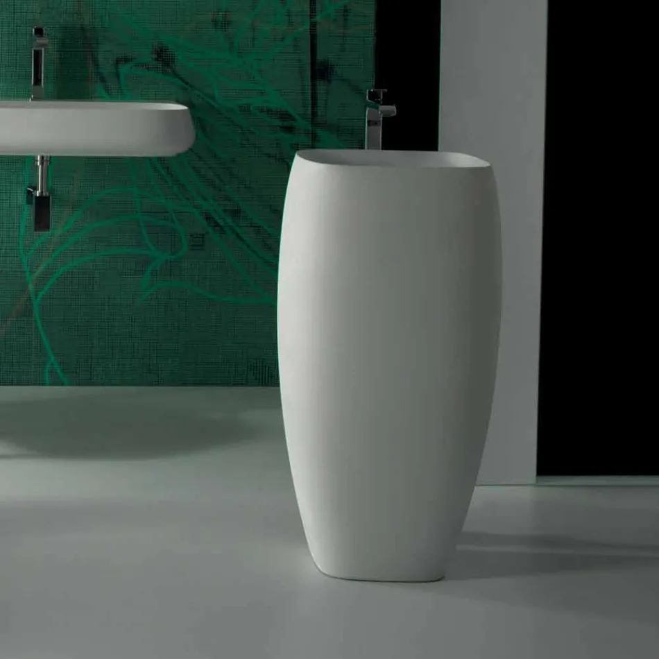 Design modern, chiuvetă ceramică cu design deosebit Gaiola, fabricată în Italia Viadurini
