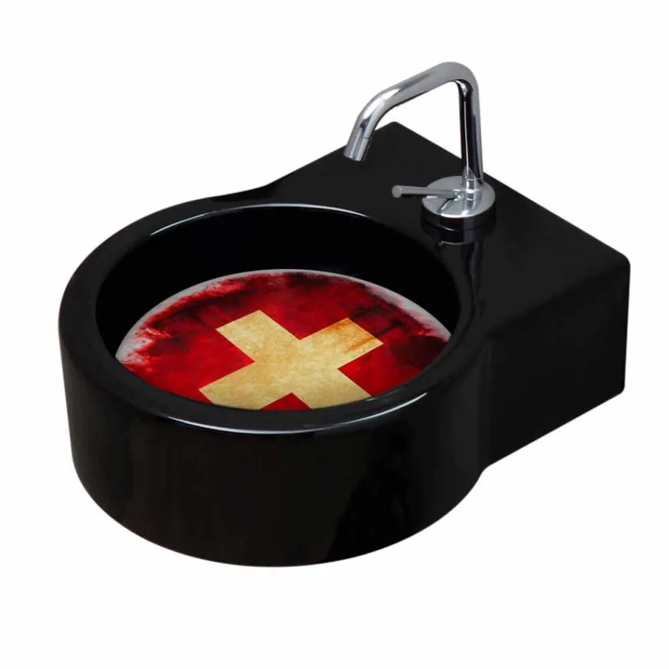 Lampă / suspensie ceramică neagră ceramică realizată în Italia Tor Viadurini