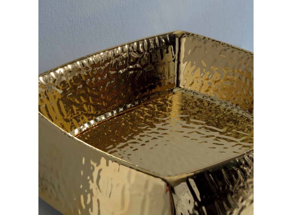 Blat de aur din ceramică modern produs în Italia Simon Viadurini