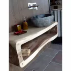 Chiuvetă de blat artizanală în Pietra di Fiume - Aurea Viadurini