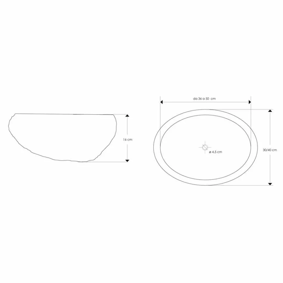 Chiuvetă de blat artizanală în Pietra di Fiume - Aurea Viadurini
