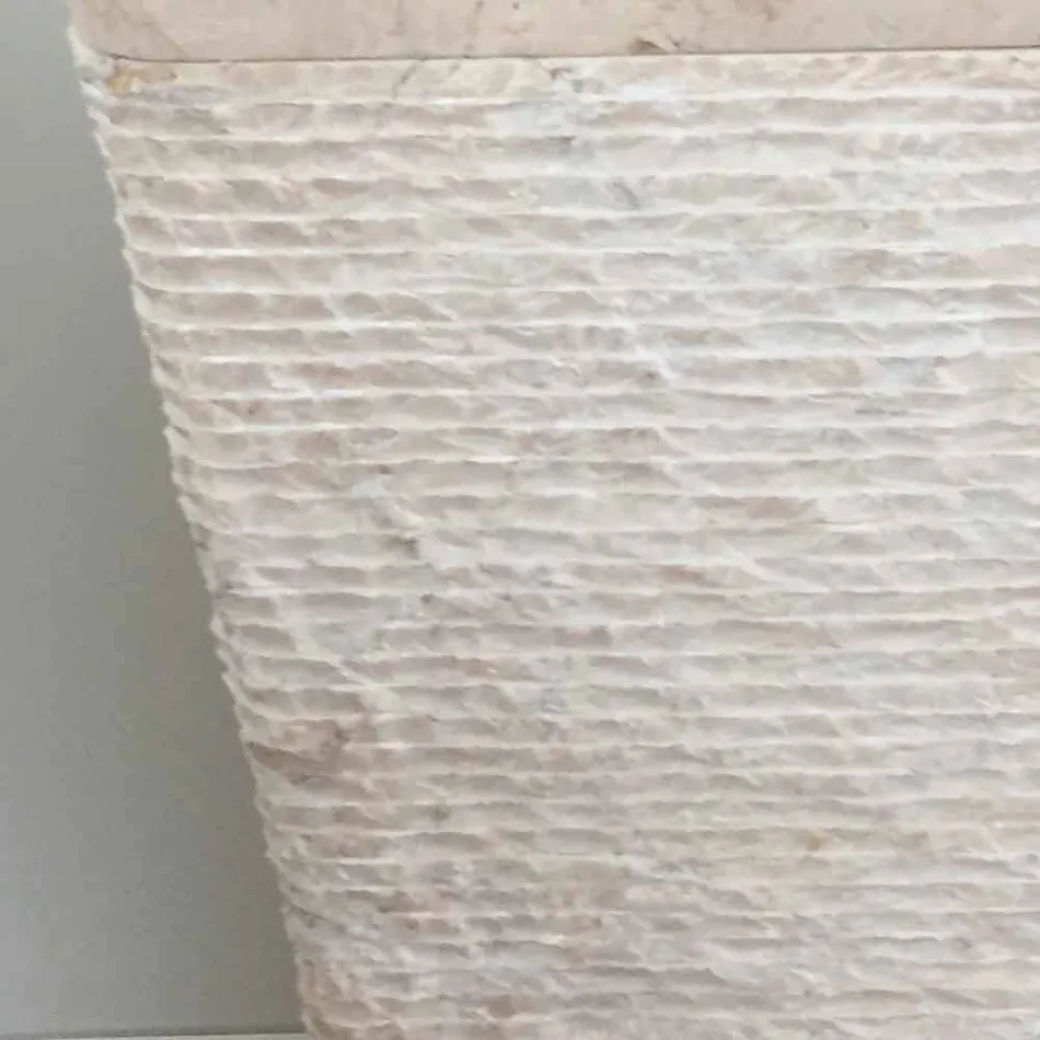 Chiuveta din piatră naturală cu coloană Robin, o singură bucată albă Viadurini