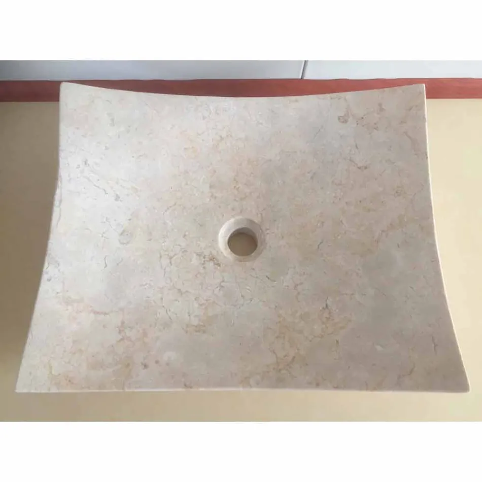 Chiuveta din piatra naturala de design dragoste alb, piesa unica Viadurini