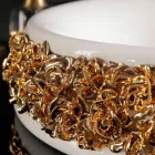 Lavoar din portelan cu petale aplicate manual Made in Italy - Amarone Viadurini