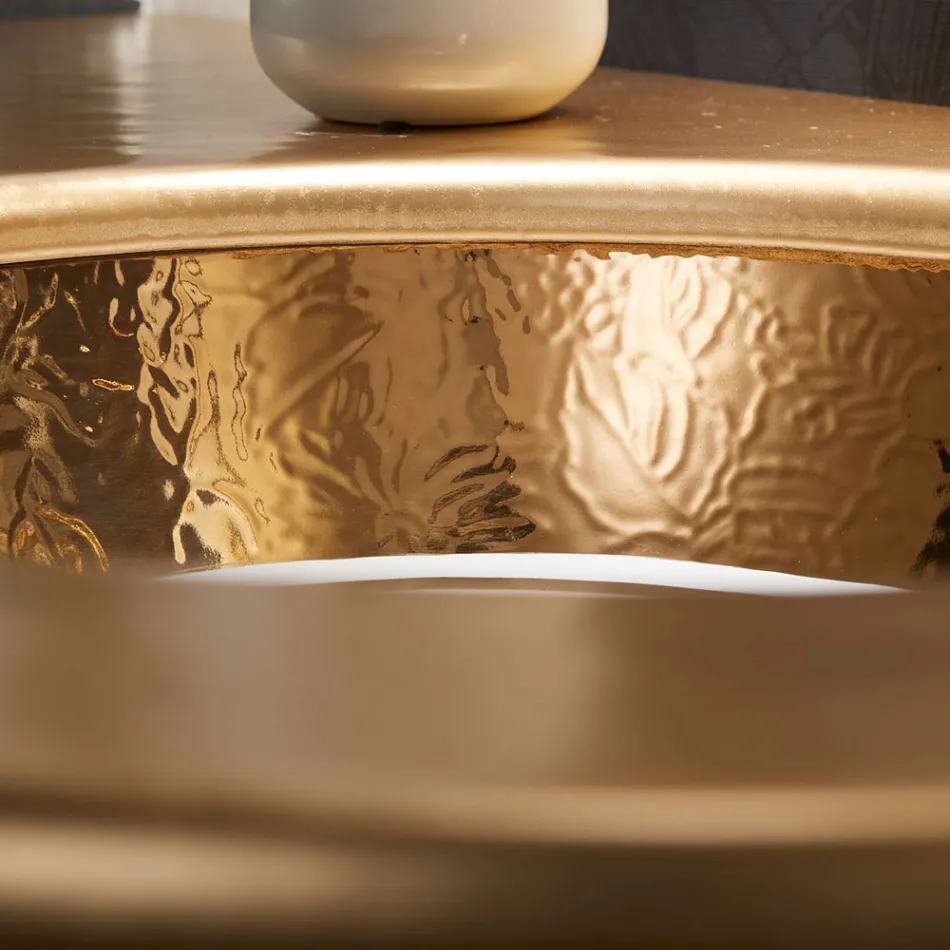 Chiuveta incorporabila din Fire Clay cu banda in diferite finisaje Made in Italy - Erioli Viadurini