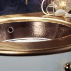 Chiuveta incorporabila din Fire Clay cu banda in diferite finisaje Made in Italy - Erioli Viadurini