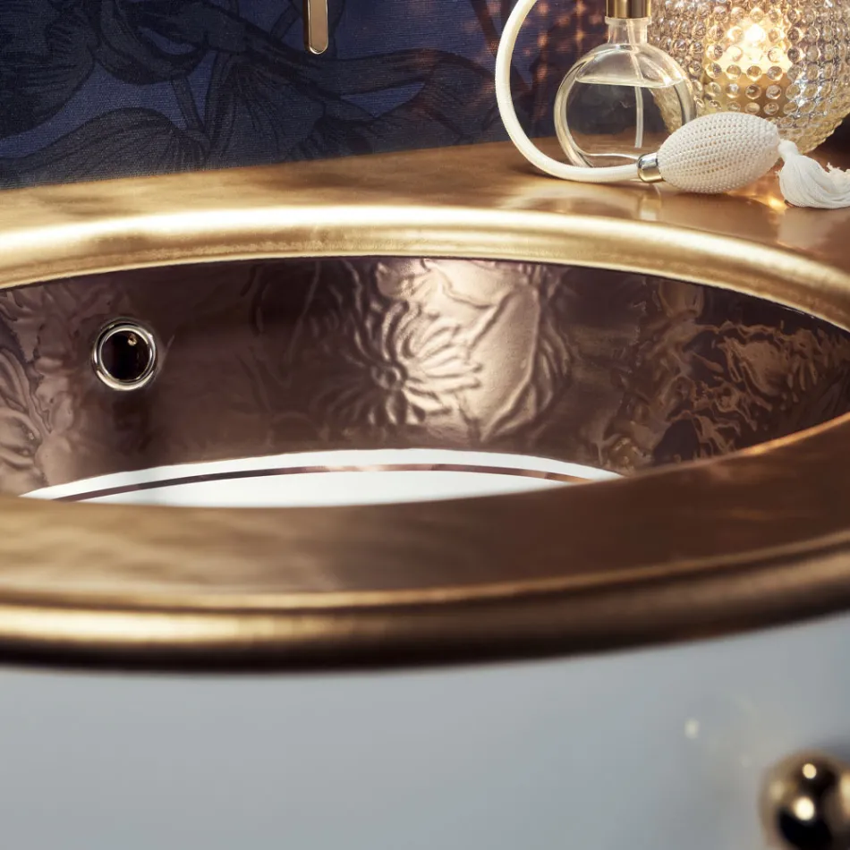 Chiuveta incorporabila din Fire Clay cu banda in diferite finisaje Made in Italy - Erioli Viadurini