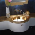 Chiuveta incorporabila din Fire Clay cu banda in diferite finisaje Made in Italy - Erioli Viadurini