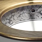Chiuvetă încorporată din argilă de foc cu bandă de dantelă de platină Made in Italy - Erioli Viadurini