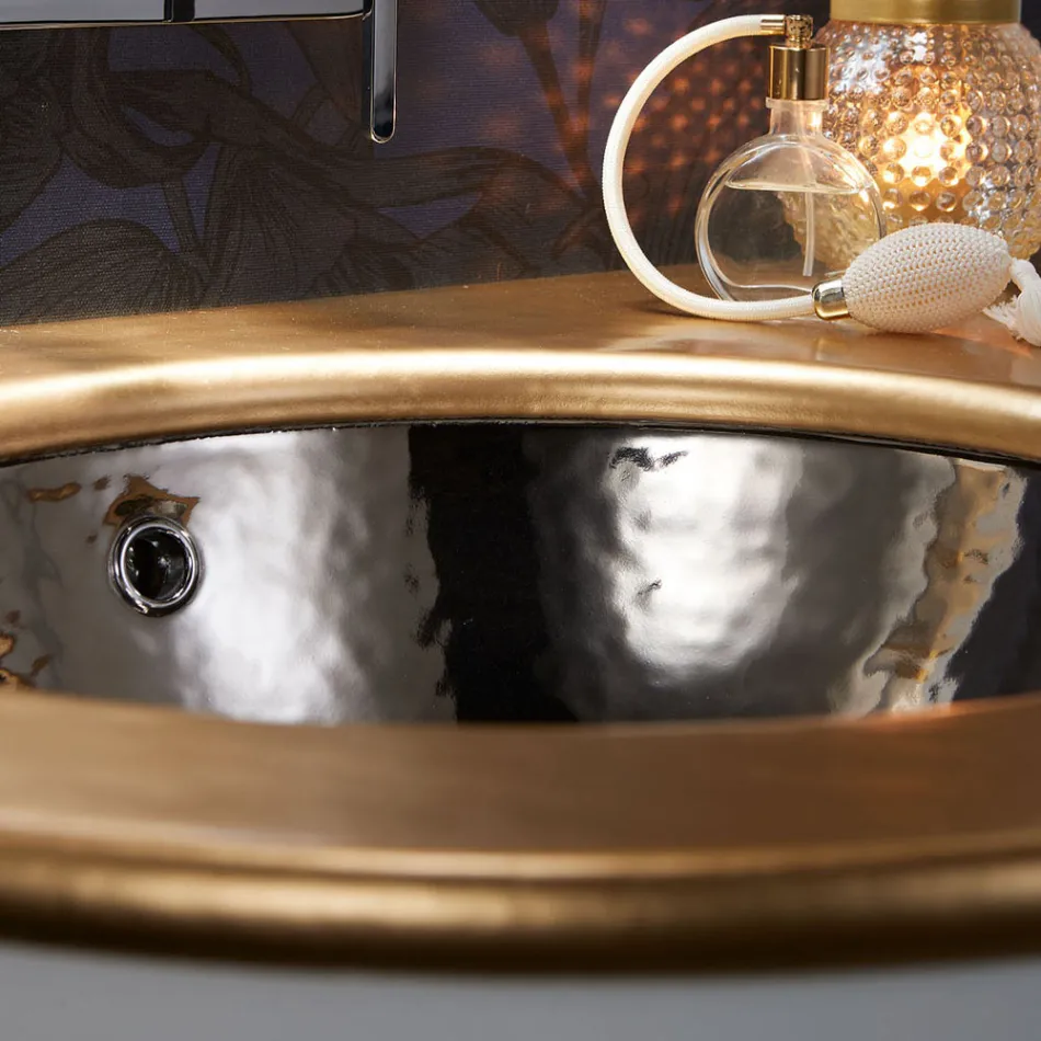 Lavoar incorporabil din Fire Clay din 3 Finisaje Made in Italy - Erioli Viadurini