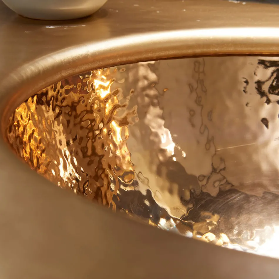 Lavoar incorporabil din Fire Clay din 3 Finisaje Made in Italy - Erioli Viadurini