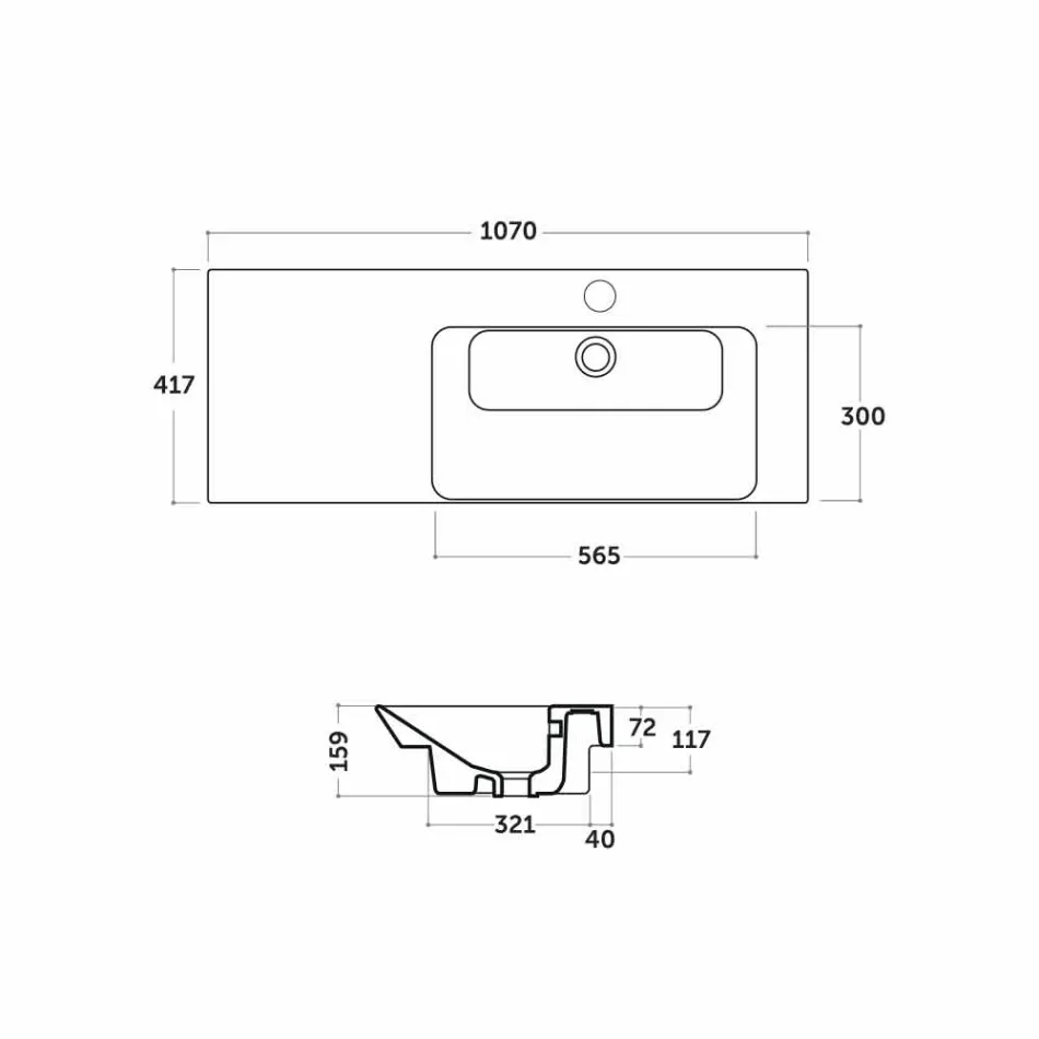 Suprafață de bazin modern încastrat în ceramică Maida Viadurini