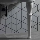 Chiuveta de perete modernă, cu sau fără picioare, L90 cm în ceramică Avise Viadurini