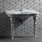 Chiuveta de perete modernă, cu sau fără picioare, L90 cm în ceramică Avise Viadurini