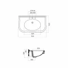 Chiuveta de perete modernă, cu sau fără picioare, L90 cm în ceramică Avise Viadurini