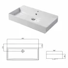 Bazin pentru o singură gaură pentru suport sau perete în ceramica Coliviata Colivi Viadurini