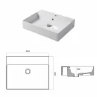 Bazin pentru o singură gaură pentru suport sau perete în ceramica Coliviata Colivi Viadurini