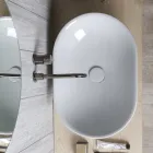 Chiuvetă ovală de blat din ceramică lucioasă colorată Made in Italy - Nelly Viadurini