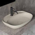 Chiuvetă ovală pe blat pentru design baie în ceramică Made in Italy - Omarance