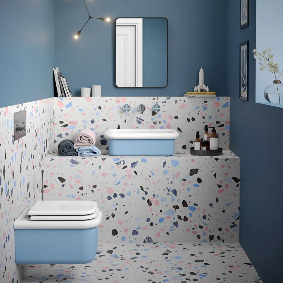 Lavoar rectangular din ceramica pe blat - Holly Viadurini