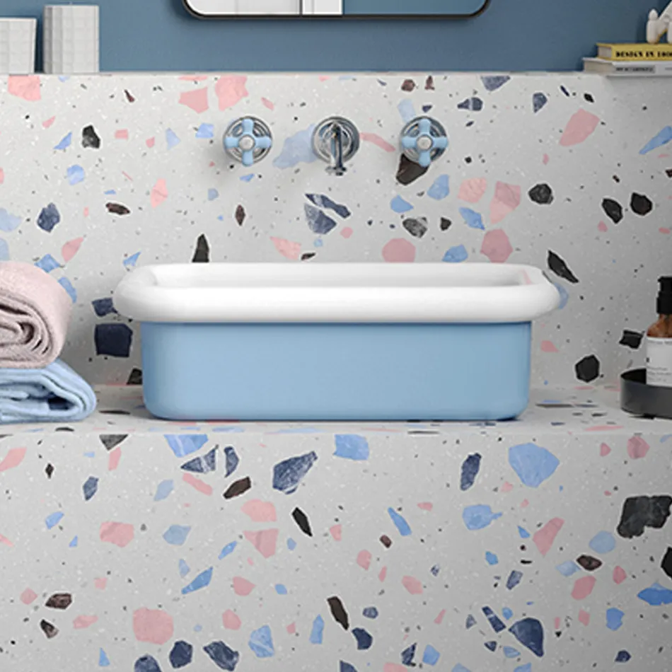 Lavoar rectangular din ceramica pe blat - Holly Viadurini