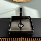 Lavoar patrat blat din inox in diferite finisaje - Calendula Viadurini