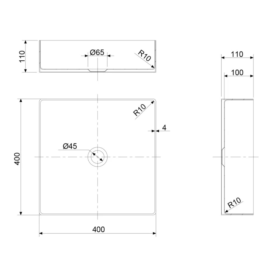 Lavoar patrat blat din otel inoxidabil in diferite finisaje - Calendula Viadurini