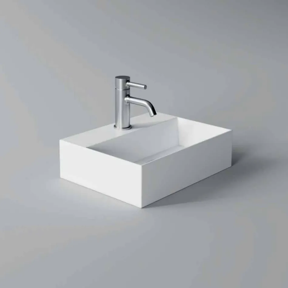 Pătrat sau dreptunghiular Lavabo ceramic de design modern fabricat în Italia - Act Viadurini